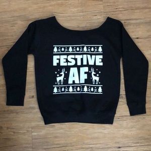 Fun off the shoulder Christmas Sweater